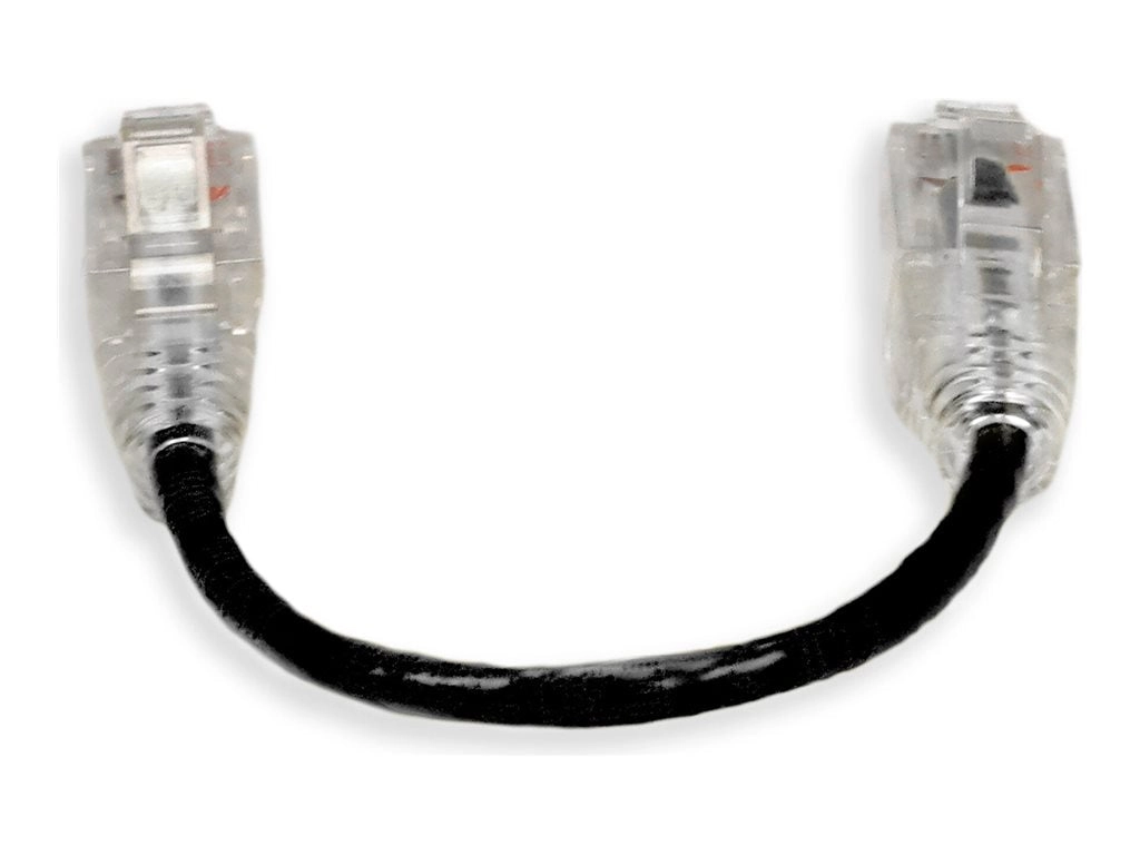 AddOn - Patch cable - RJ-45 (M) to RJ-45 (M) - 5.9 in - UTP - CAT 6 - snagless - black ADD-0-5FSLCAT6-BK