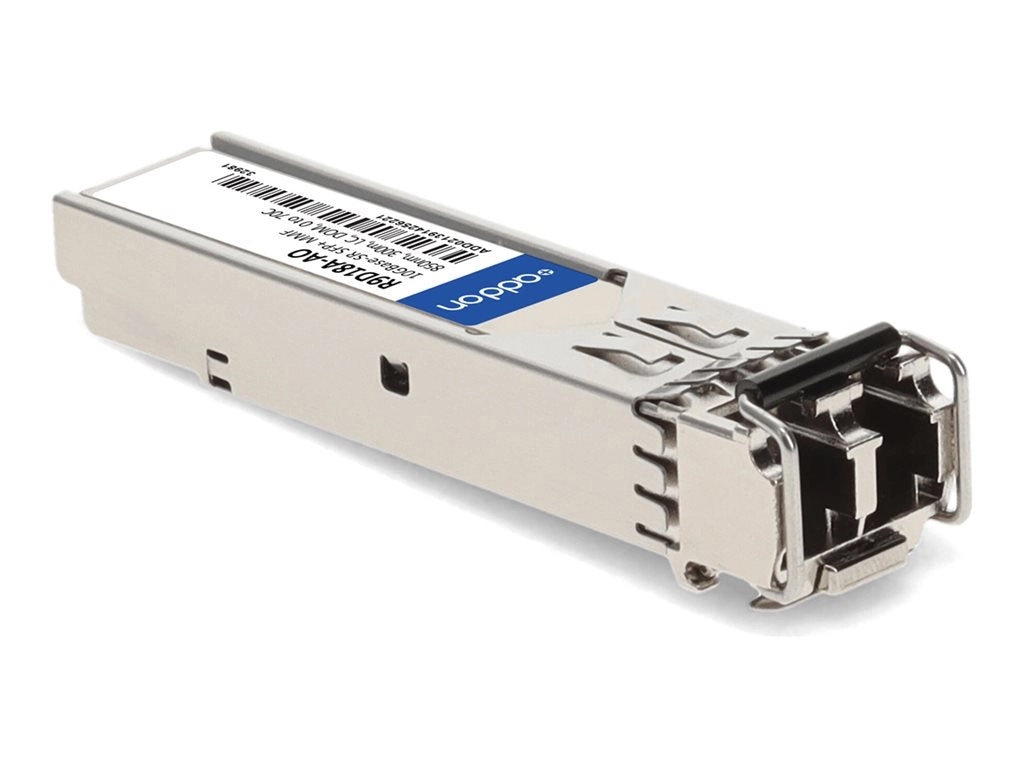 AddOn - SFP  transceiver module (equivalent to: HP R9D18A) - 10GbE - 10GBase-SR - LC multi-mode - up to 984 ft - 850 nm - TAA R9D18A-AO