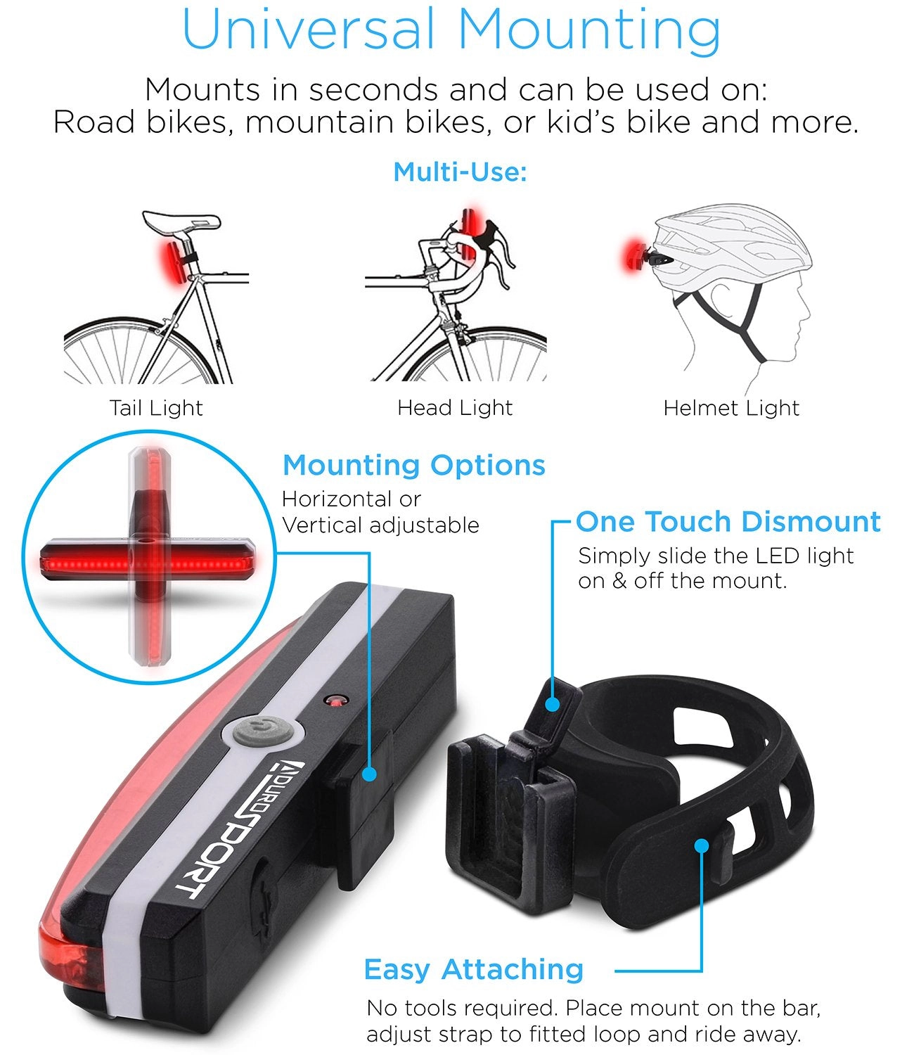 Aduro Sport Pro Bicycle LED Tail Light
