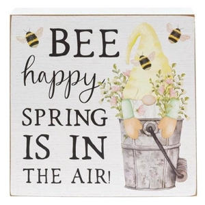 *Bee Happy Spring is in the Air Gnome Box Sign