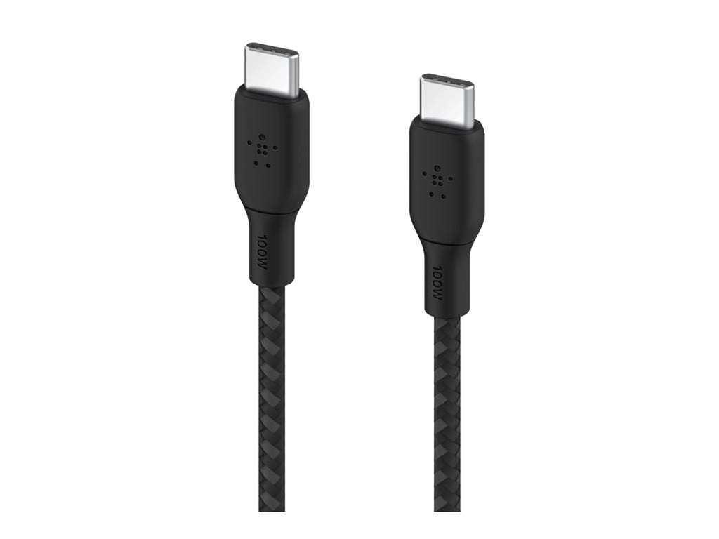 Belkin BoostCharge - USB cable - 24 pin USB-C (M) to 24 pin USB-C (M) - 10 ft - black CAB014BT3MBK