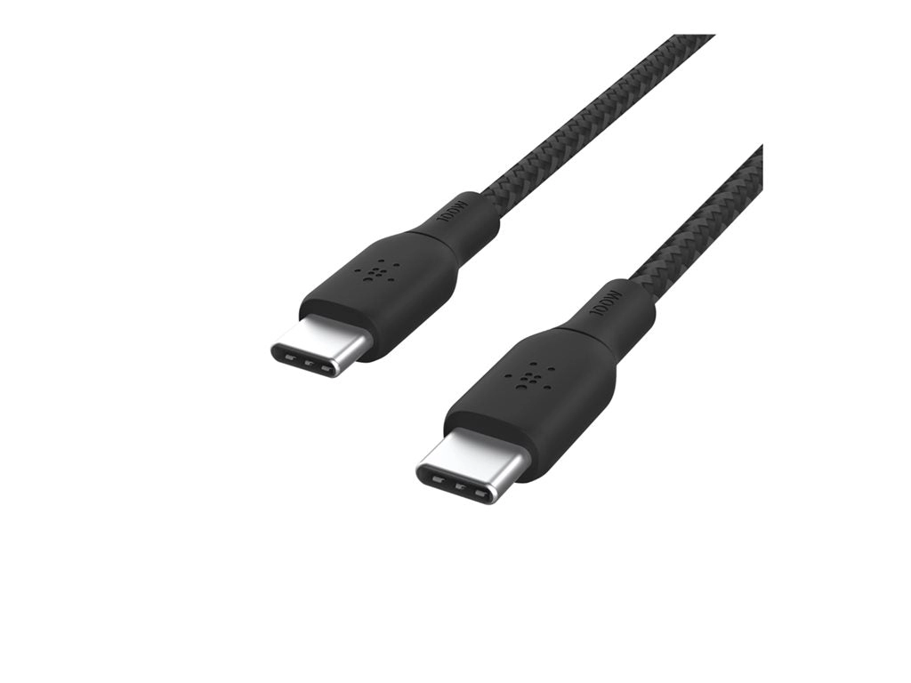 Belkin BoostCharge - USB cable - 24 pin USB-C (M) to 24 pin USB-C (M) - 10 ft - black CAB014BT3MBK