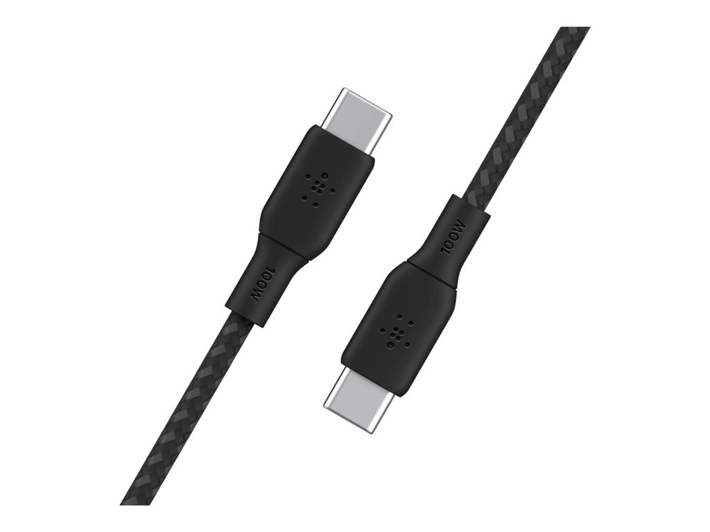 Belkin BoostCharge - USB cable - 24 pin USB-C (M) to 24 pin USB-C (M) - 10 ft - black CAB014BT3MBK