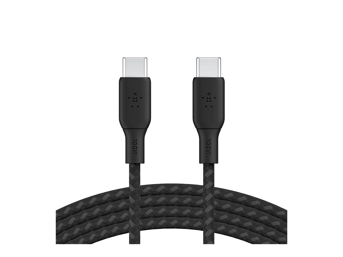 Belkin BoostCharge - USB cable - 24 pin USB-C (M) to 24 pin USB-C (M) - 10 ft - black CAB014BT3MBK