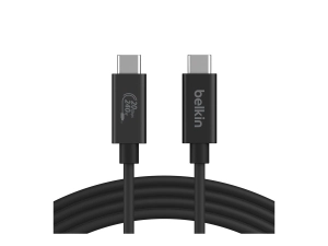 Belkin - USB cable - 24 pin USB-C (M) to 24 pin USB-C (M) - USB 2.0 / USB 3.0 / USB 3.2 / USB 4.0 /Thunderbolt 3 / Thunderbolt INZ004TT1.2MBK