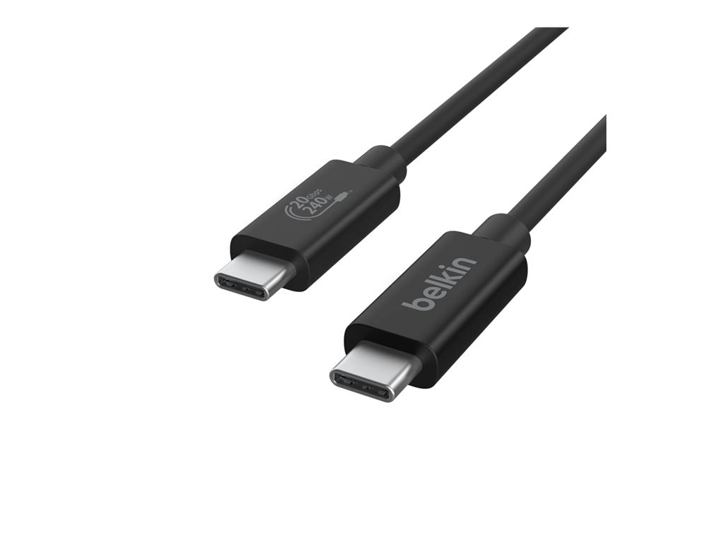 Belkin - USB cable - 24 pin USB-C (M) to 24 pin USB-C (M) - USB 2.0 / USB 3.0 / USB 3.2 / USB 4.0 /Thunderbolt 3 / Thunderbolt INZ004TT1.2MBK
