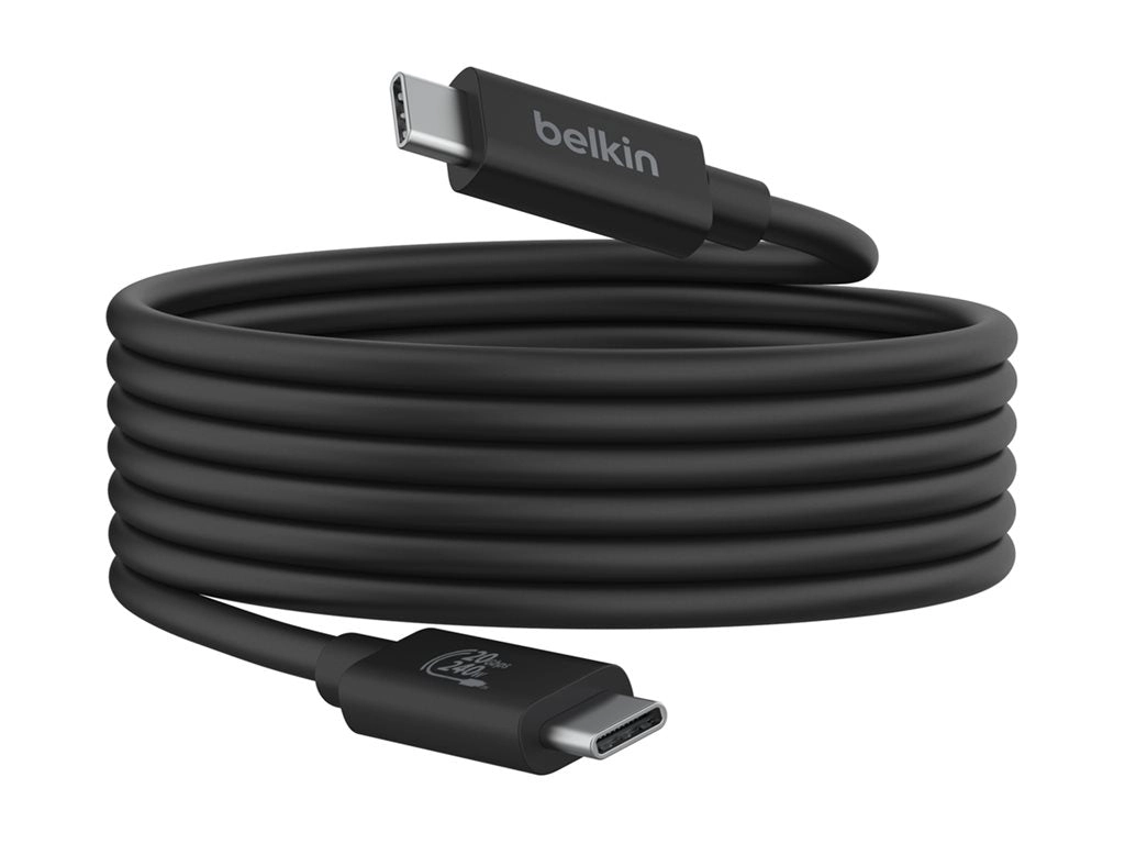 Belkin - USB cable - 24 pin USB-C (M) to 24 pin USB-C (M) - USB 2.0 / USB 3.0 / USB 3.2 / USB 4.0 /Thunderbolt 3 / Thunderbolt INZ004TT1.2MBK