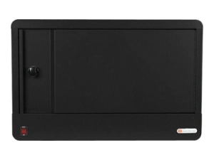 Bretford Cube Micro Station Pre-Wired TVS16USBC - Cabinet unit - for 16 devices - lockable - welded steel - black pumice - screen TVS16USBC-BP