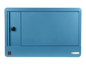 Bretford Cube Micro Station Pre-Wired TVS16USBC - Cabinet unit - for 16 devices - lockable - welded steel - sky - screen size: TVS16USBC-SKY