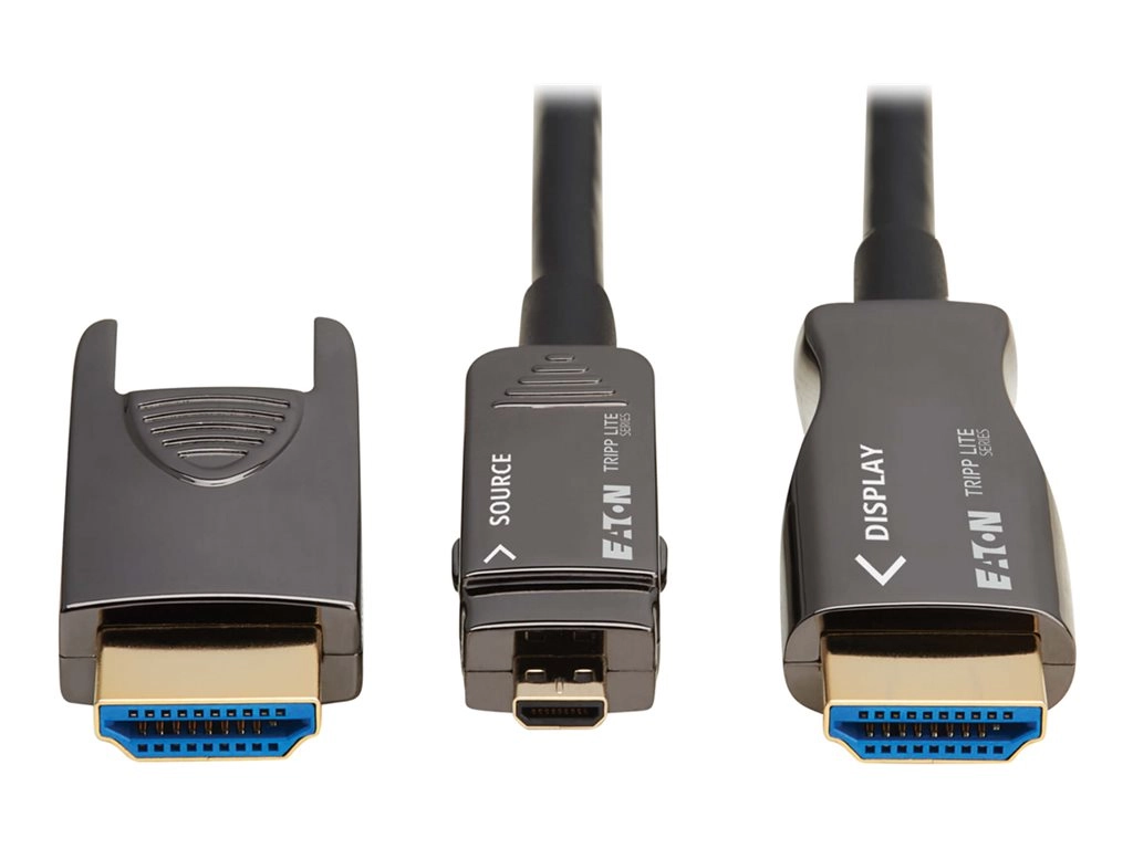Eaton Tripp Lite Series 8K HDMI Fiber Active Optical Cable (AOC)- 8K UHD @ 60Hz, HDR, Detachable Connector, M/M, Black, 10m - P568FM-10M-8K6