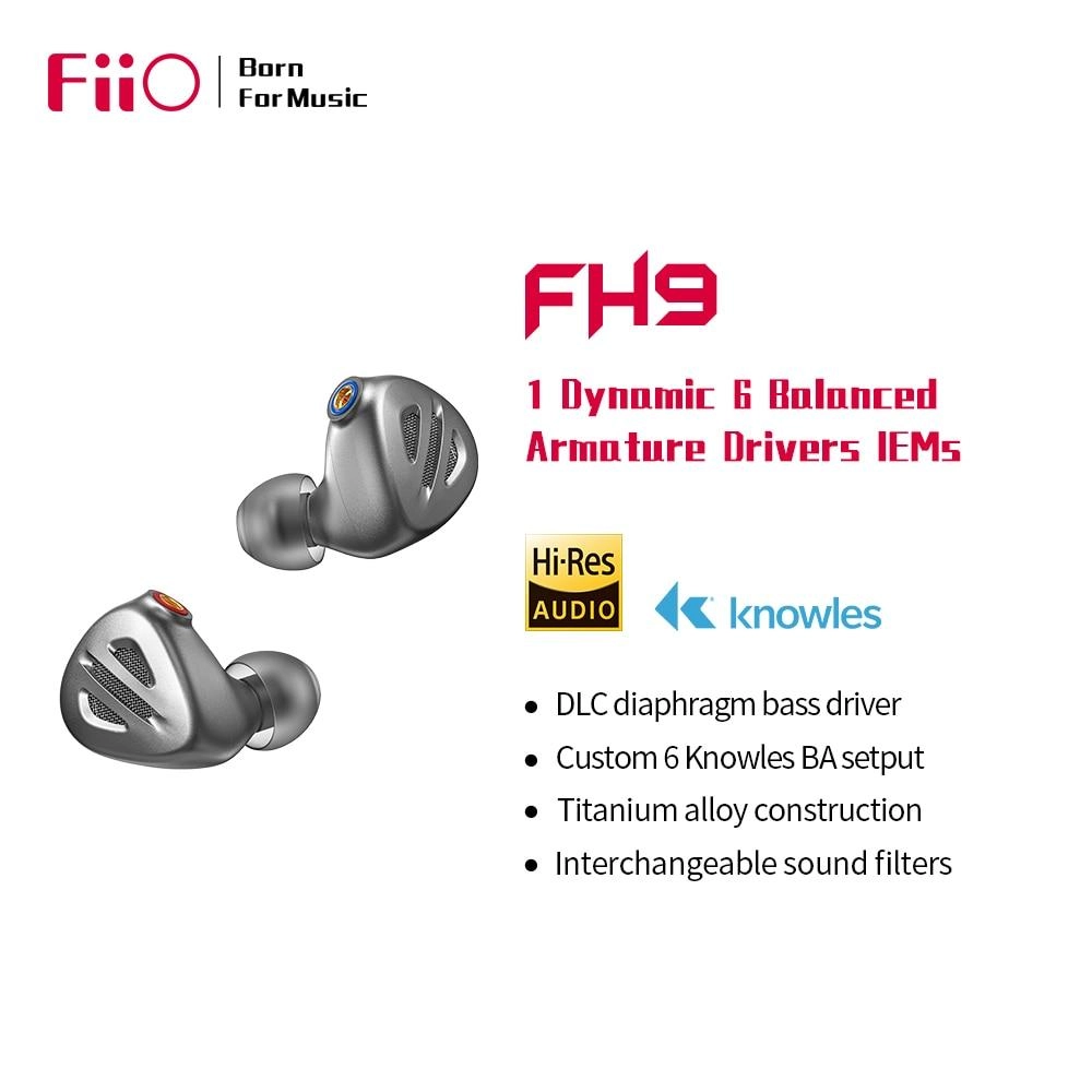 FiiO FH9 1DD 6BA Drivers HiFi In-Ear Earphones