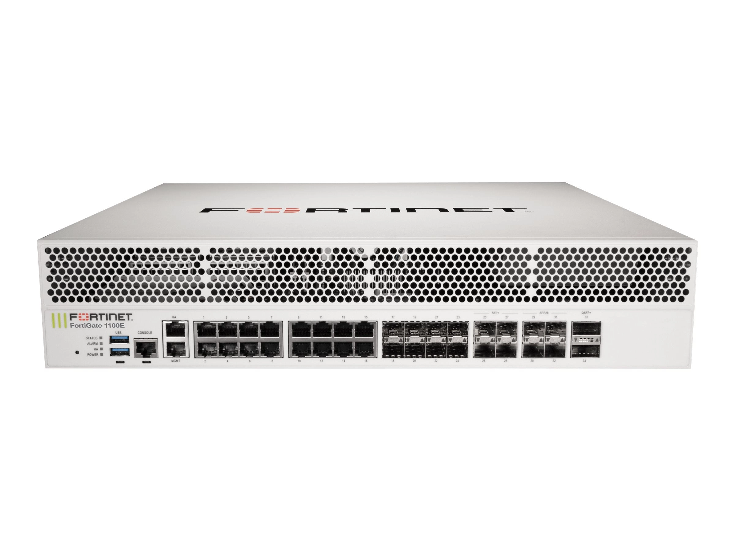 Fortinet FortiGate 1100E - Low Encryption - security appliance - 10GbE, 40GbE, 25GbE - front to back airflow - 2U - rack-mountable FG-1100E-LENC