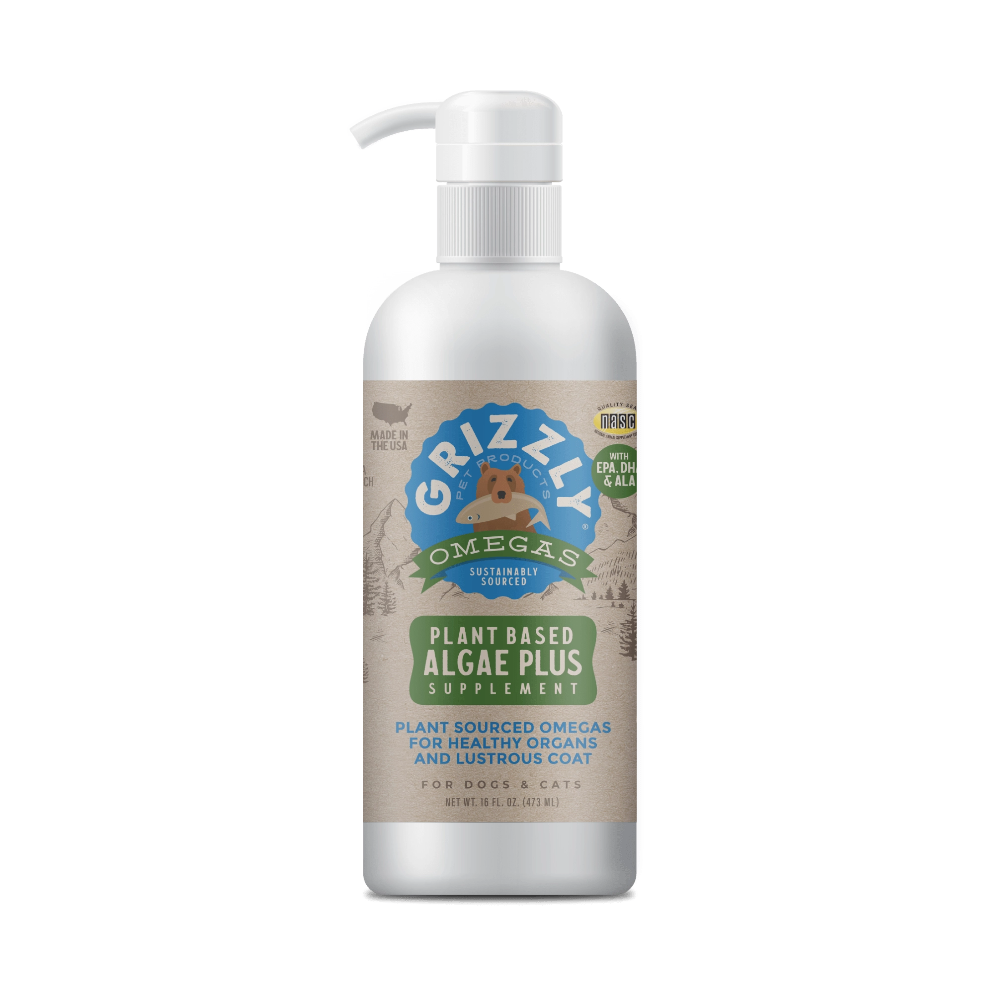 Grizzly Algae Plus Oil for Dogs and Cats