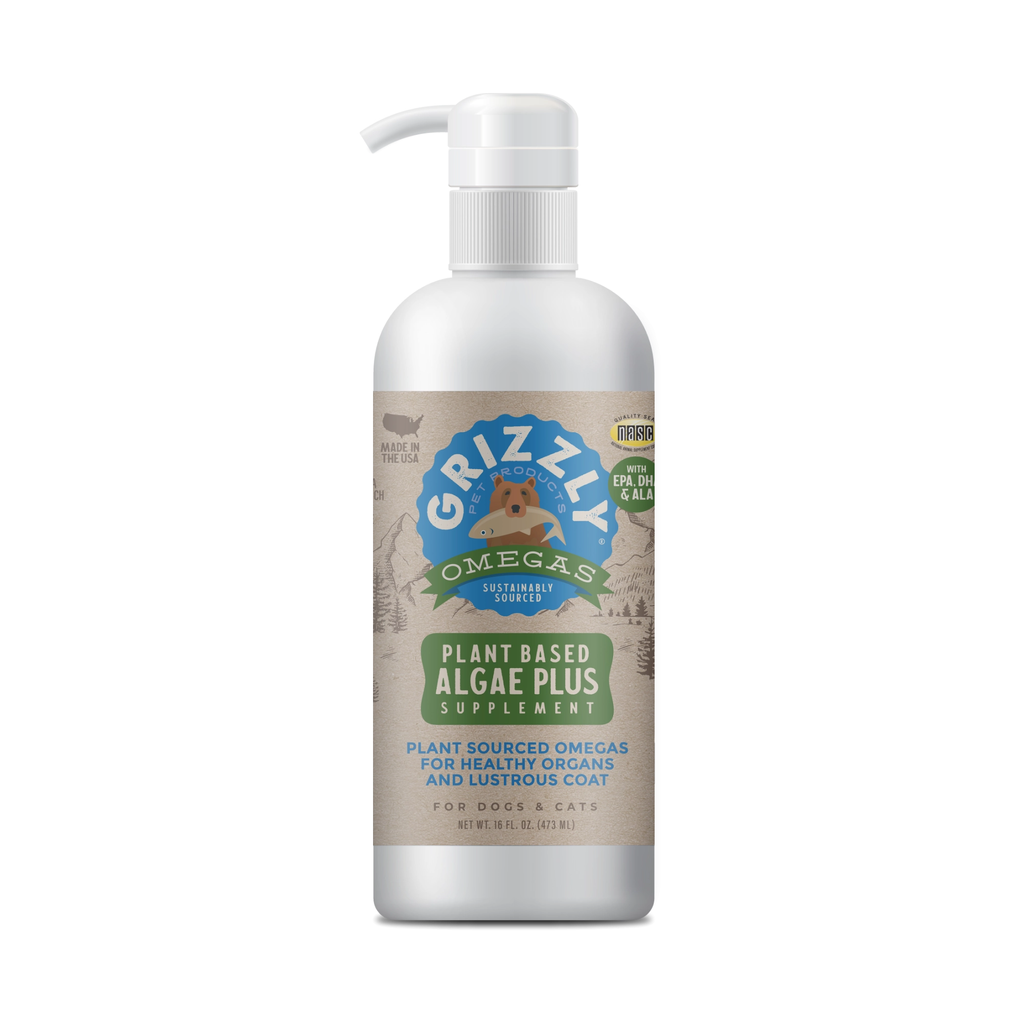 Grizzly Algae Plus Oil for Dogs and Cats