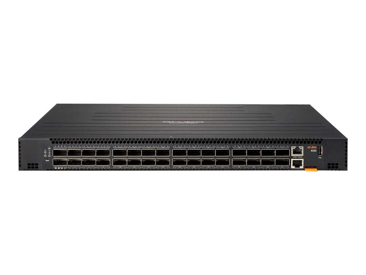 HPE Aruba 8325-32C - Switch - L3 - managed - 32 x 100 Gigabit QSFP28 / 40 Gigabit QSFP  - back to front airflow - rack-mountable R9F67A#B2E