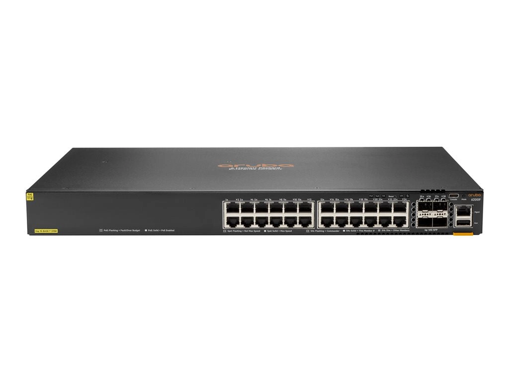 HPE Aruba Networking CX 6200F 24G Class 4 PoE 4SFP 370W Switch - Switch - Max. Stacking Distance 10 kms - L3 - managed - 24 x S0M82A#B2B