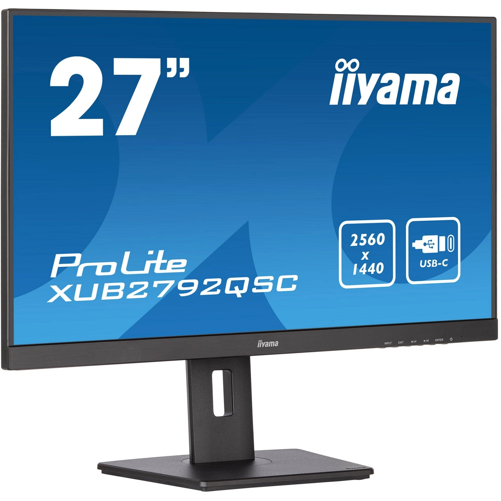 iiyama Prolite XUB2792QSC-B5 27’’ WQHD 2560x1440 IPS Display with USB-C dock and 65W Power Delivery