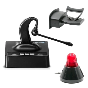 Leitner LH380 On-the-Ear Wireless Headset – Works With Your Office Phone, Computer, and Cell (Executive Bundle)