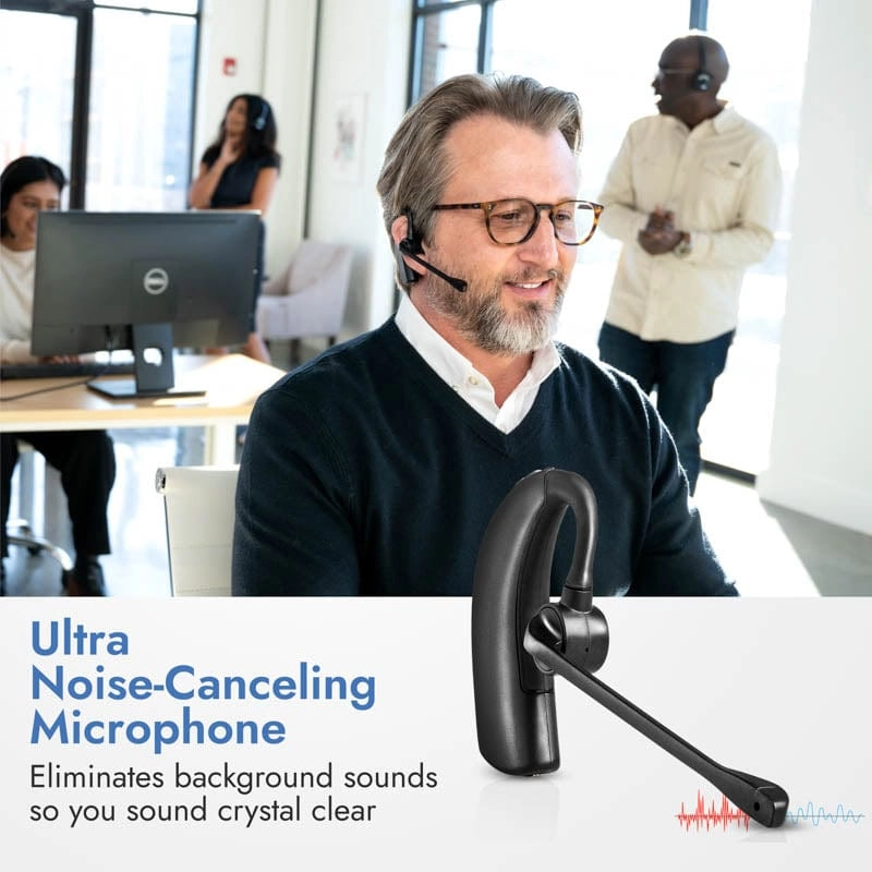 Leitner LH380 On-the-Ear Wireless Headset – Works With Your Office Phone, Computer, and Cell (Executive Bundle)