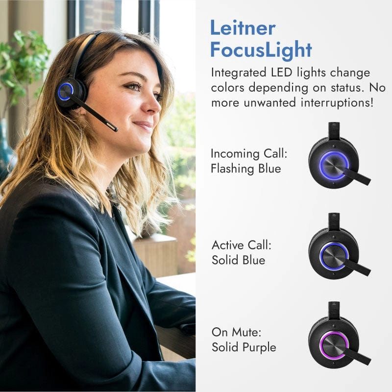 Leitner LH675 Wireless Headset for PC, Desk Phone, and Cell