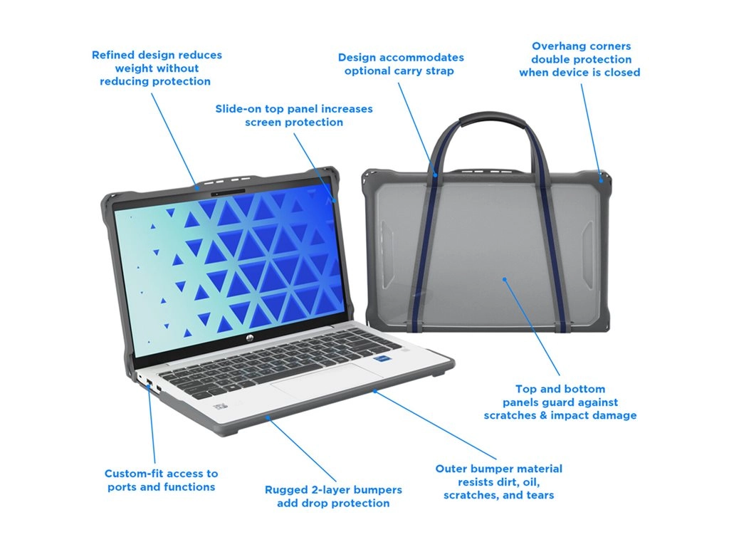 MAXCases Extreme Shell F2 - Notebook shell case - gray, clear - for HP ProBook 440 G10, 440 G8, 440 G9, 445 G10, 445 G8, 445 HP-ESF-PB440-14-GRY