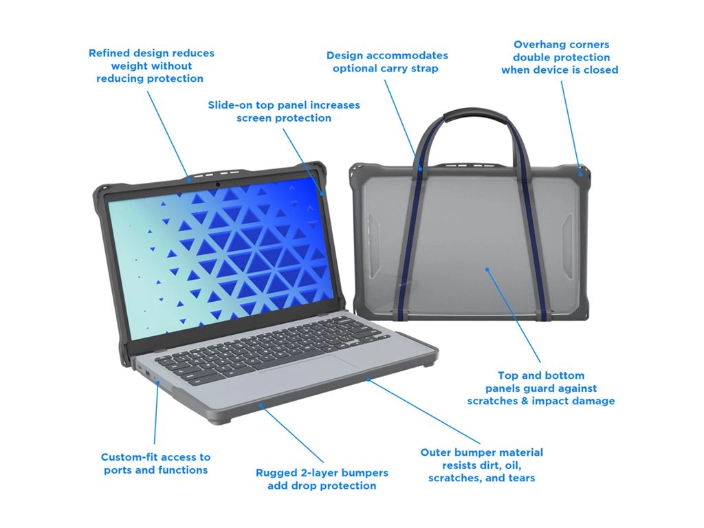 MAXCases Extreme Shell F2 - Notebook shell case - rugged - gray, clear HPESFFG11GRY