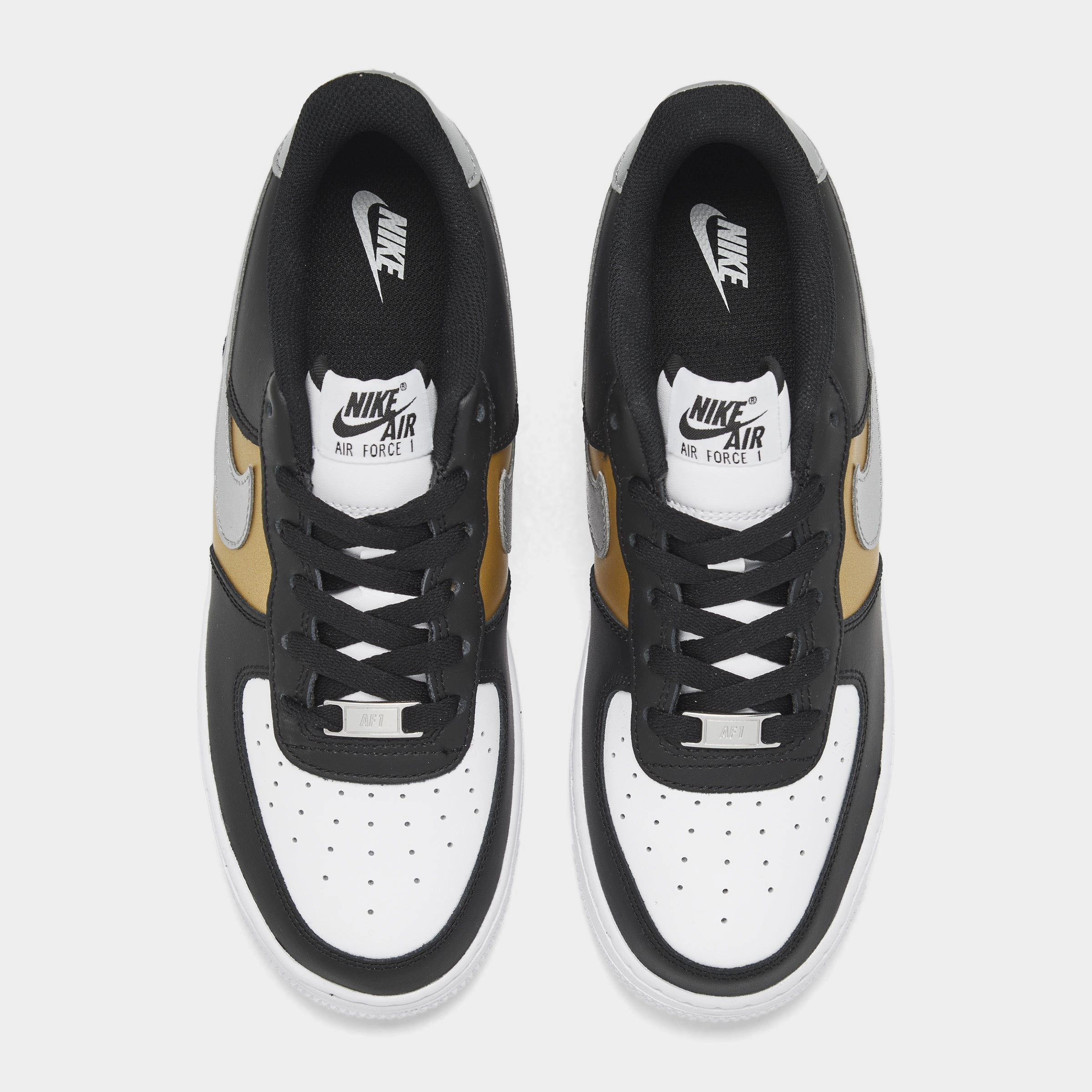 Nike Air Force 1 GS Black / Metallic Silver - White