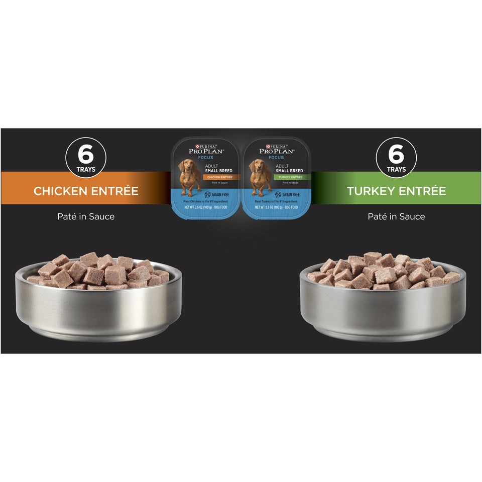 Purina Pro Plan Focus Small Breed Entree Adult Wet Dog Food Variety Pack