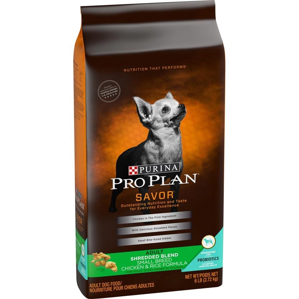 Purina Pro Plan Savor Adult Shredded Blend Small Breed Chicken & Rice Formula Dry Dog Food