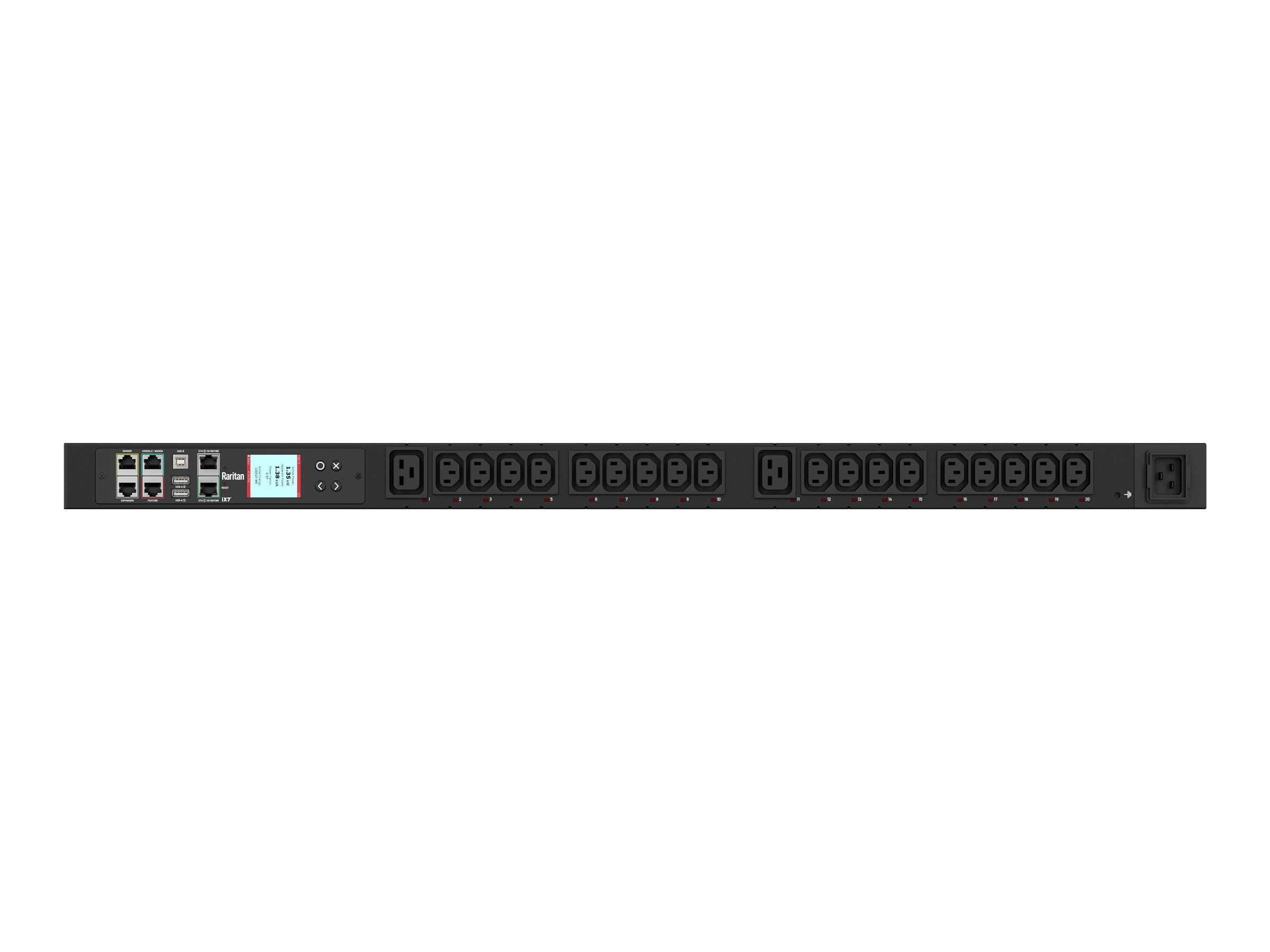 Raritan Dominion PX PX3-5443C-N1 - Power distribution strip (rack-mountable) - AC 230 V - 3700 VA - 1-phase - USB, Ethernet 10/100/1000