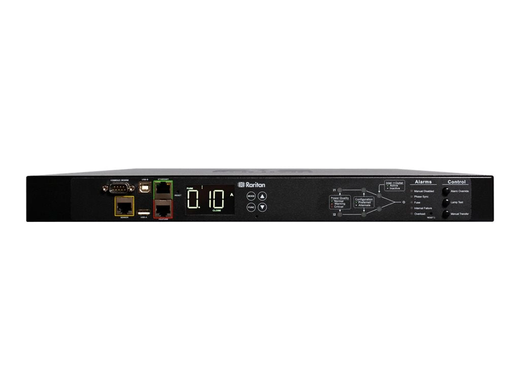 Raritan Intelligent Rack Transfer Switch PX3TS-1875CR - Power control unit (rack-mountable) - Ethernet, RS-232, USB - input: