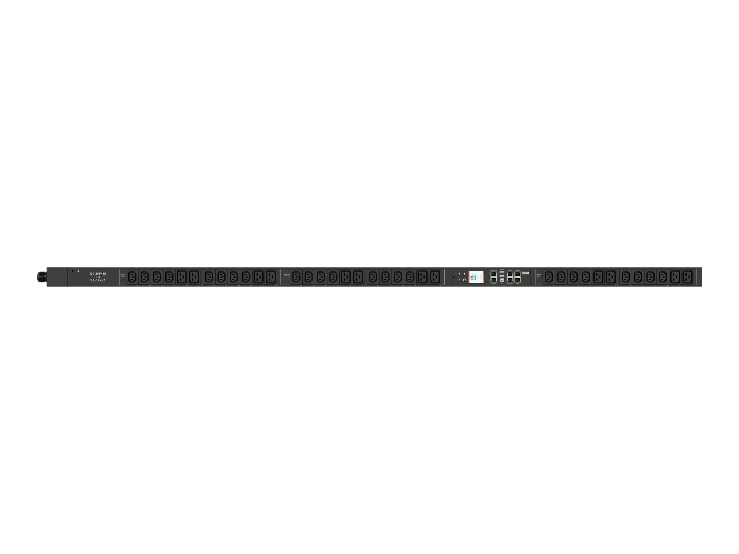 Raritan PX3-5735V-K2 - Power distribution unit (rack-mountable) - AC 208 V - 5800 VA - 3-phase - Ethernet 10/100, RS-232, Ethernet