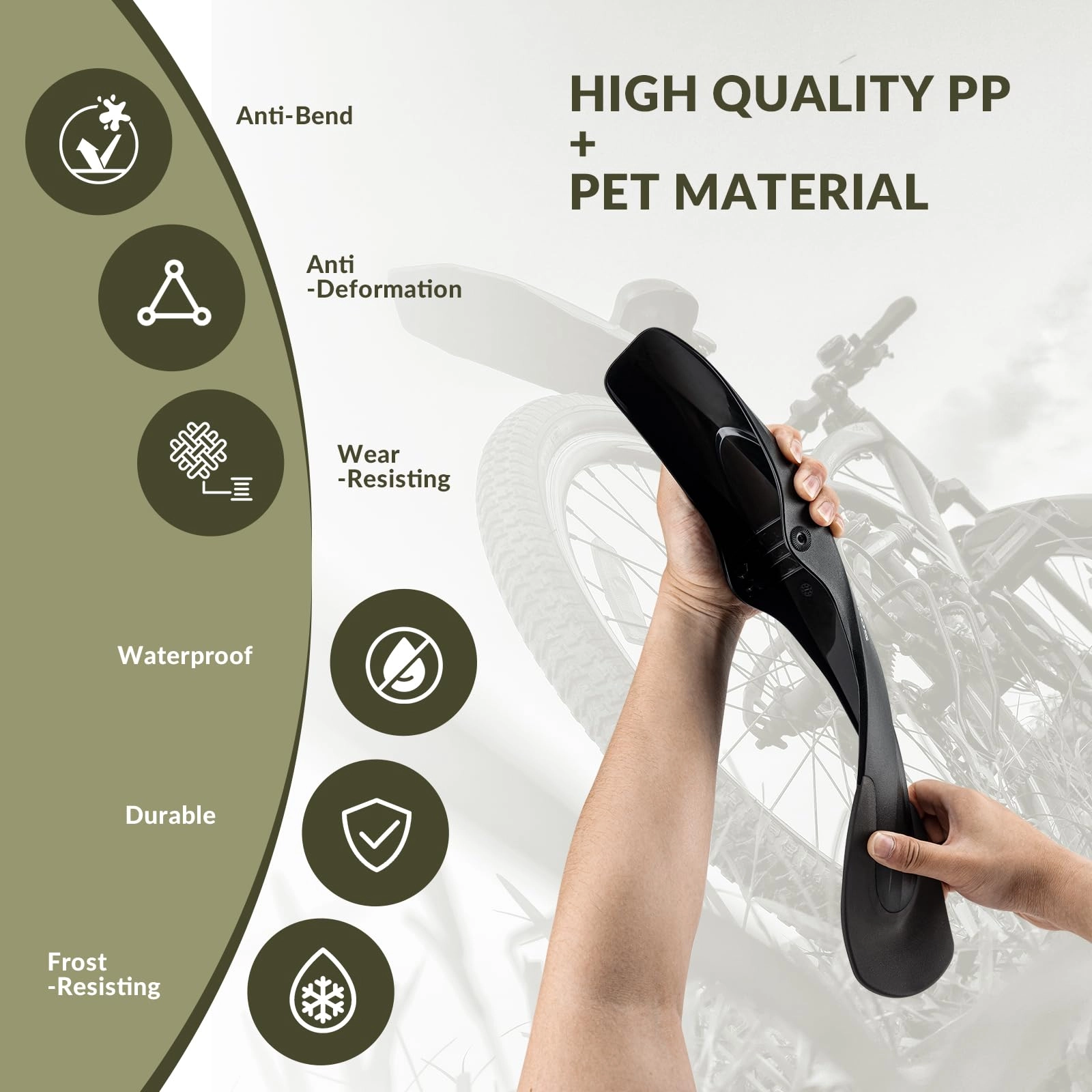ROCKBROS Adjustable Bike Fender for 26"/27.5"/29" MTB Mud Guards