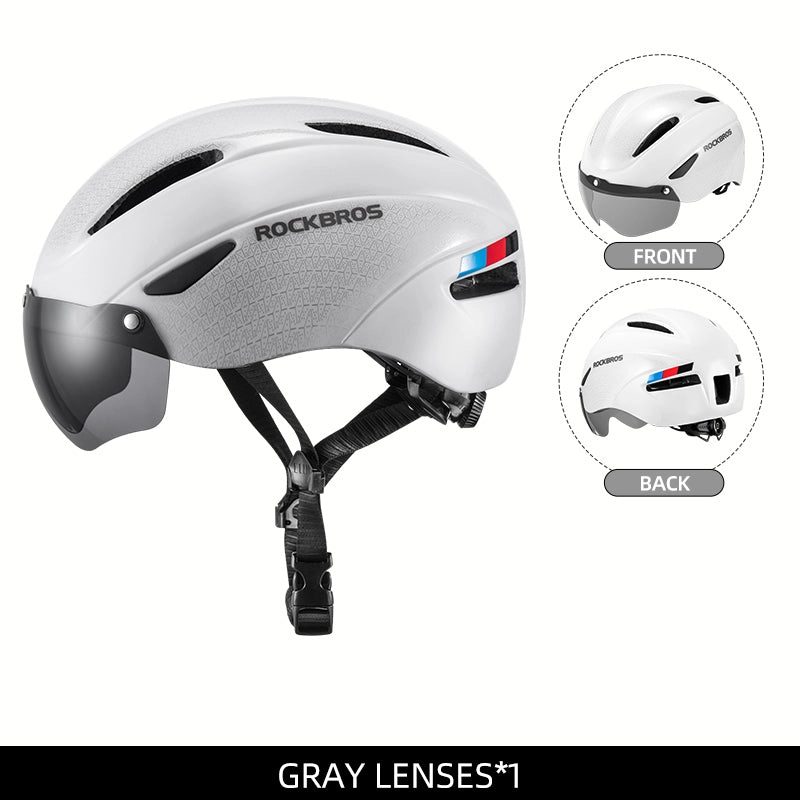 ROCKBROS Ultralight Magnetic Goggles Rear Light Cycling Helmet