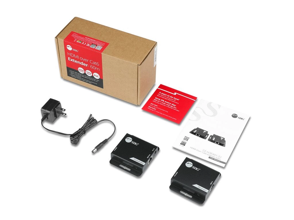 SIIG - Transmitter and receiver - video/audio/infrared extender - HDMI - up to 197 ft CE-H3EX01-S1