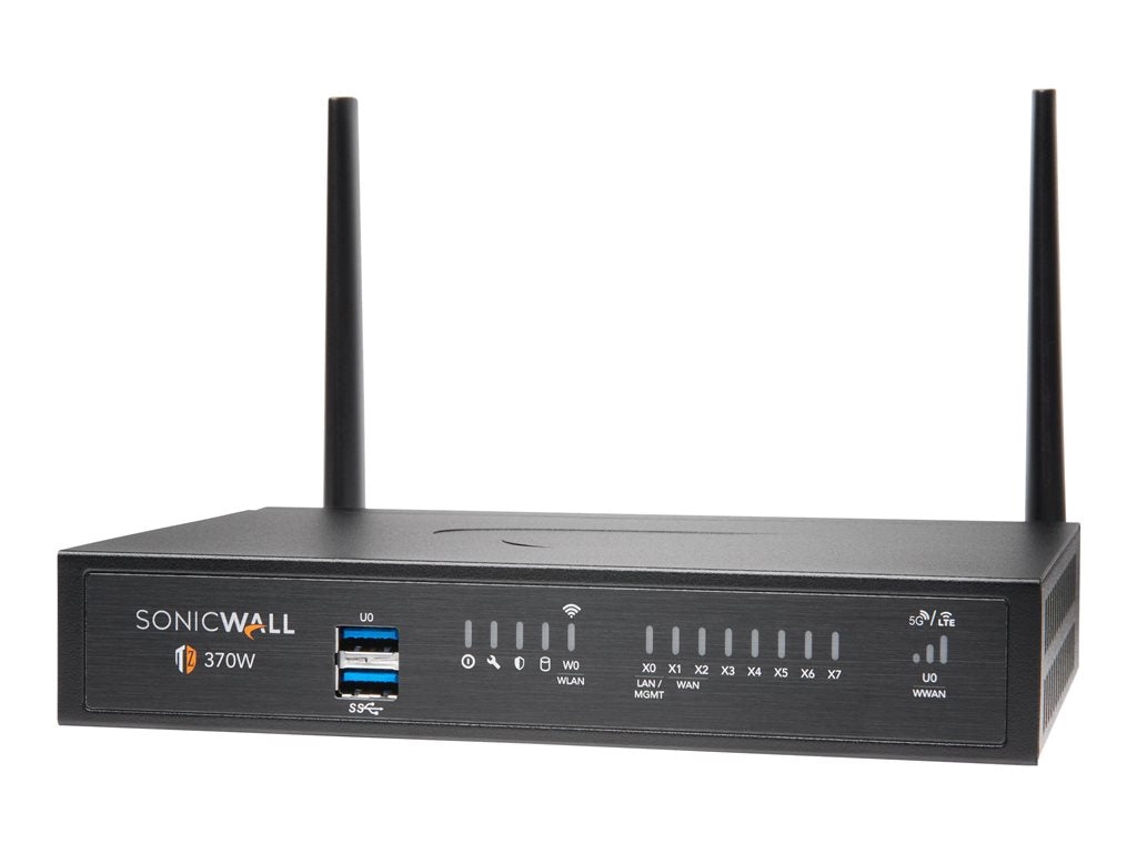 SonicWall TZ370W - Essential Edition - security appliance - 1GbE - Wi-Fi 5 - 2.4 GHz, 5 GHz - SonicWALL Secure Upgrade Plus Program 02-SSC-6837