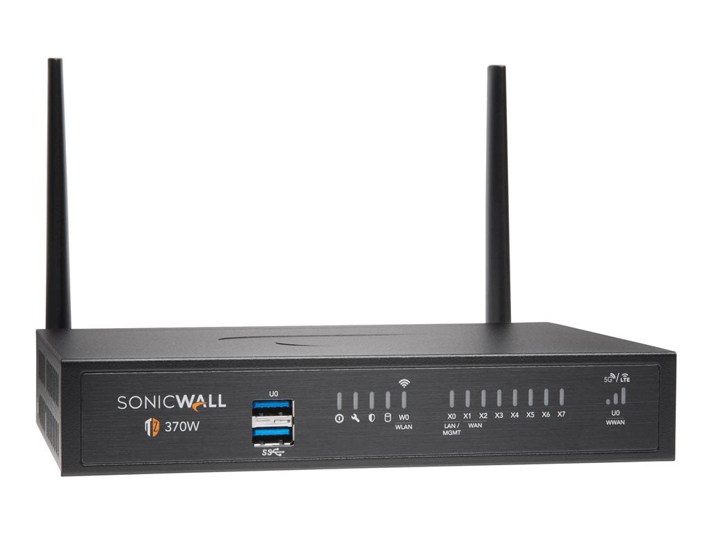 SonicWall TZ370W - Essential Edition - security appliance - 1GbE - Wi-Fi 5 - 2.4 GHz, 5 GHz - SonicWALL Secure Upgrade Plus Program 02-SSC-6837
