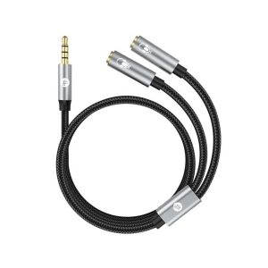 Strauss & Wagner Baar 3.5mm TRRS Male to Dual 3.5mm Female Cable