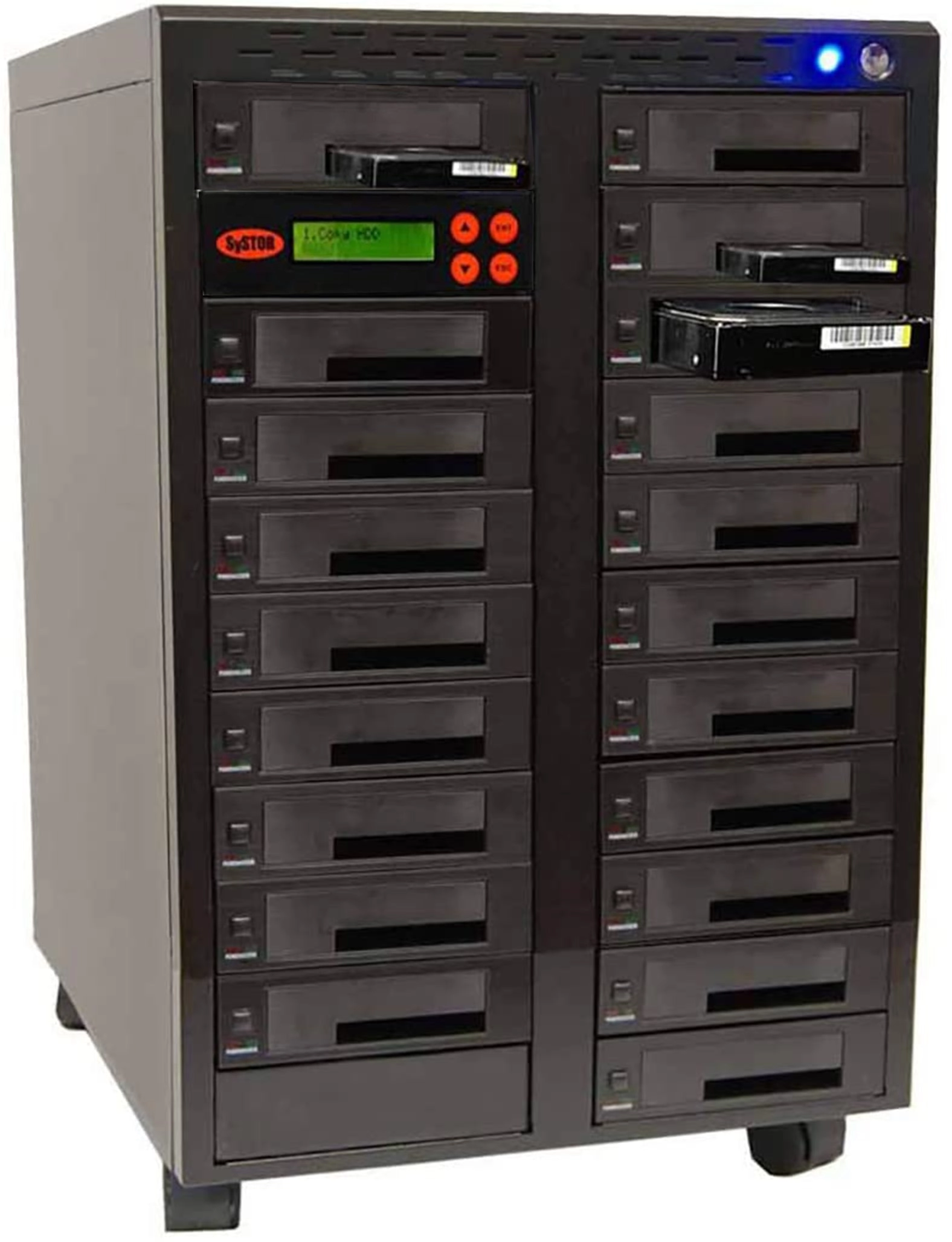 Systor 1 to 19 SATA SSD HDD Duplicator & Sanitizer - 36GB/Min - Dual Port Copy & Erase 3.5" & 2.5" Hard Disk & Solid State Drive (SYS619DP)