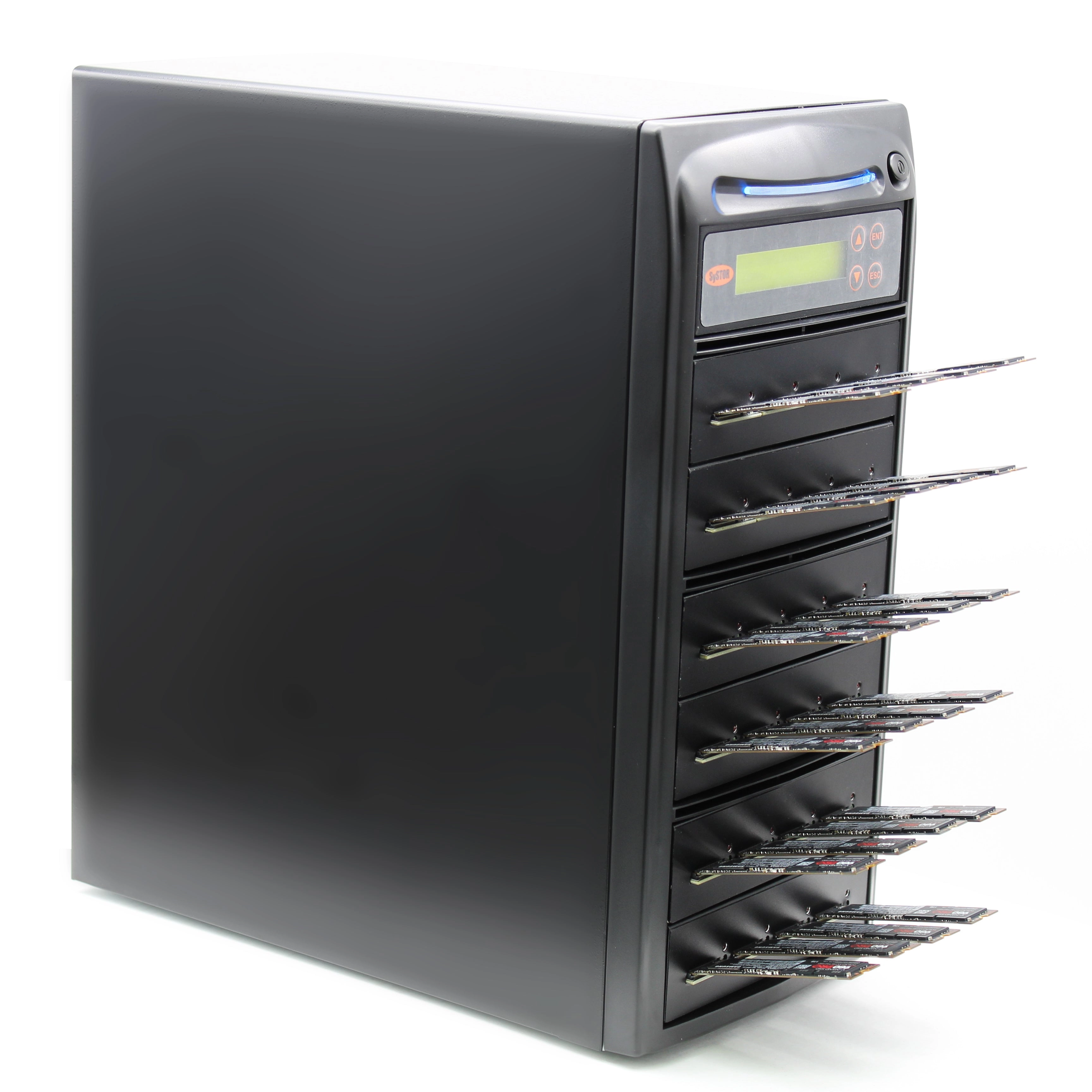 Systor 1 to 23 M.2 SATA/NVMe Duplicator & Sanitizer - up to 24GB/Min - for PCIe M2 Drives (SYSNVME-NX423)