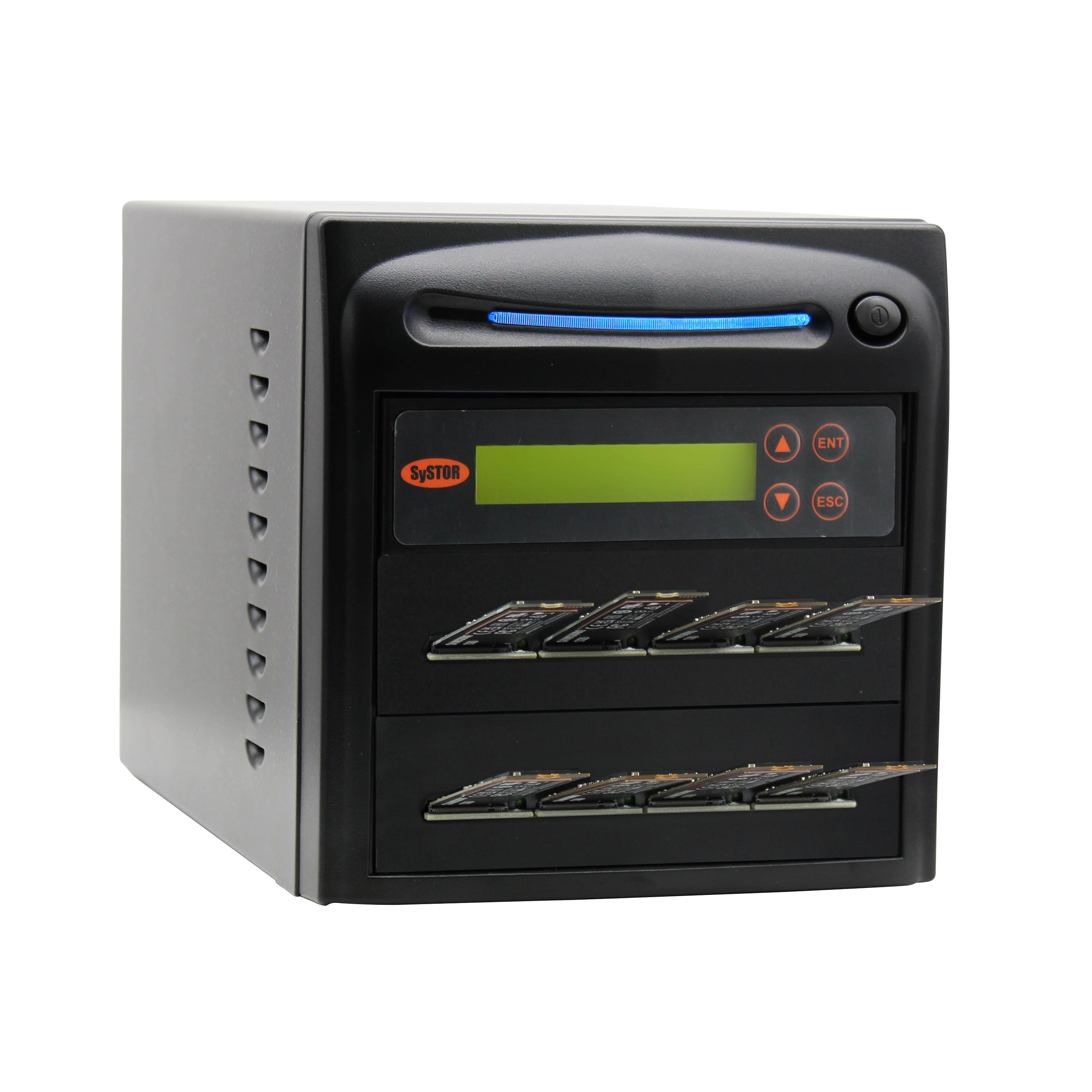 Systor 1 to 7 M.2 SATA/NVMe Duplicator & Sanitizer - up to 24GB/Min - for PCIe M2 Drives (SYSNVME-NX407)