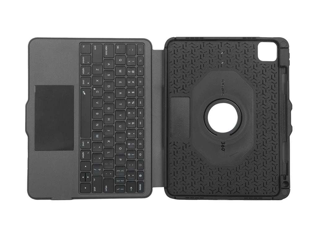 Targus Versavu - Keyboard and folio case - with trackpad - backlit - wireless - Bluetooth 5.0 - QWERTY - black THZ967US
