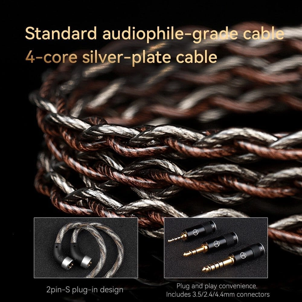 TRN TA3 2DD 1BA Hybrid Knowles Balanced Armature In-Ear Monitors With 2.5/3.5/4.4 Swappable Connectors