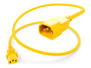 UNC Group - Power cable - power IEC 60320 C13 to IEC 60320 C14 - 250 V - 15 A - 6 ft - yellow PWCD-C13C14-15A-06F-YLW